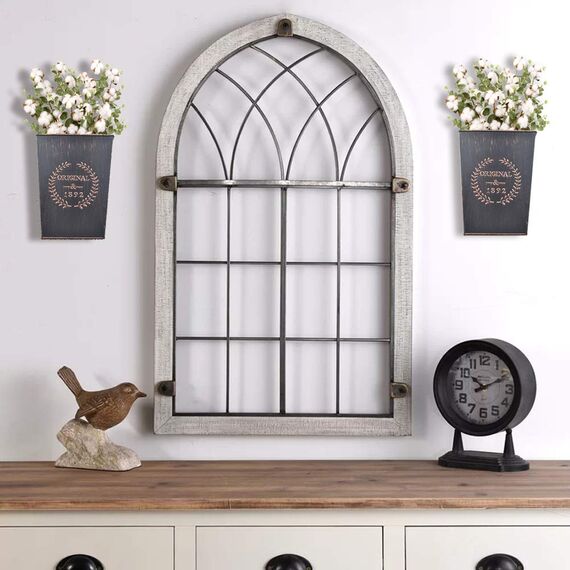 LESEN Rustikaler Metall-Wand-Pflanzgefäß, Landhaus, hängende Wandvase, Tasche für Pflanzen oder Blumen, Innen- oder Außenbereich, Bauernhaus-Wanddekoration, 2 Stück