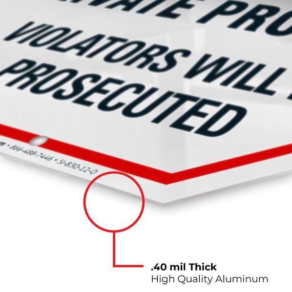Sigo Signs No Trespassing Sign - Privateigentum-Zeichen - Violators Will Be Legend Prosecuted - große 12 X 12 Octagon Rust Gratis 0,40 Aluminum Sign