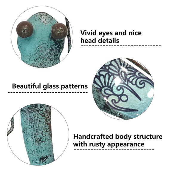 Liffy Metall Libelle Wanddekoration im Freien Zaun Kunst außerhalb hängende Dekorationen für Garten, Wohnzimmer, Schlafzimmer (Blue03)