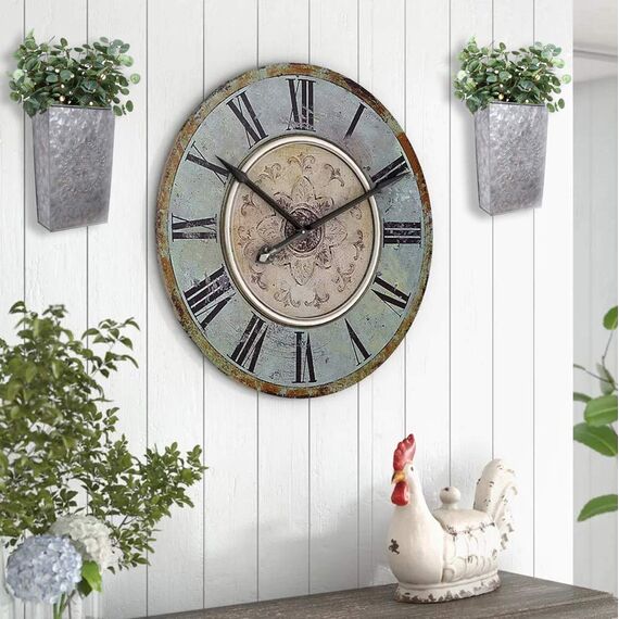 LESEN Verzinkter Metall-Wand-Pflanzgefäß, Landhaus-Wanddekoration, hängende Wandvase, Taschen-Pflanzgefäße, Blumenhalter, rustikale Wanddekoration, 2er-Set