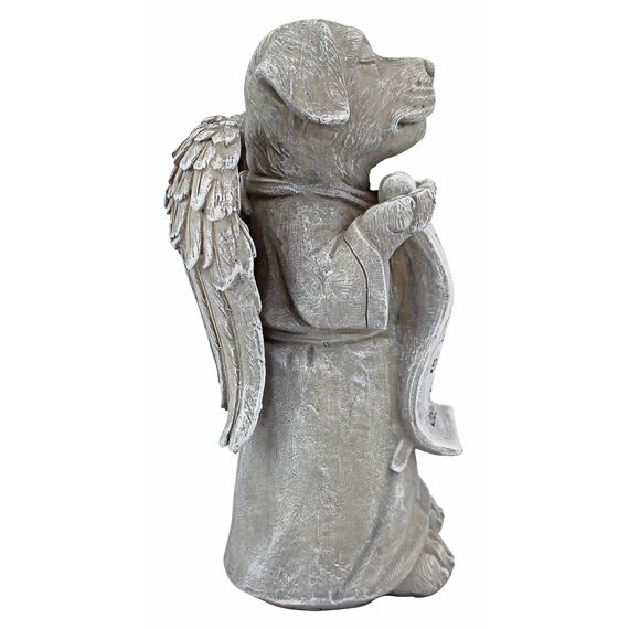 Design Toscano Hundefigur „Paw Prints in Our Hearts“, grau, 11,5 x 12,5 x 24 cm, QL59384