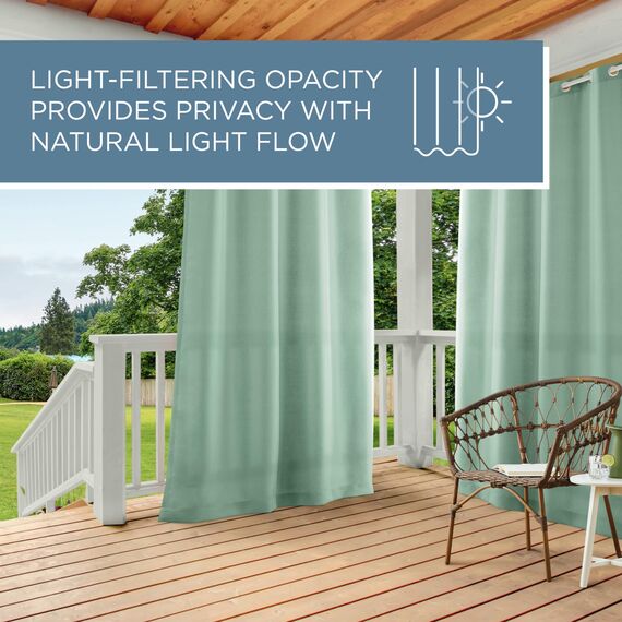 TOWN & COUNTRY BASICS GT Cabana Ösenvorhang, 1 Paar, Polyester, Seafoam, 54x84, 2