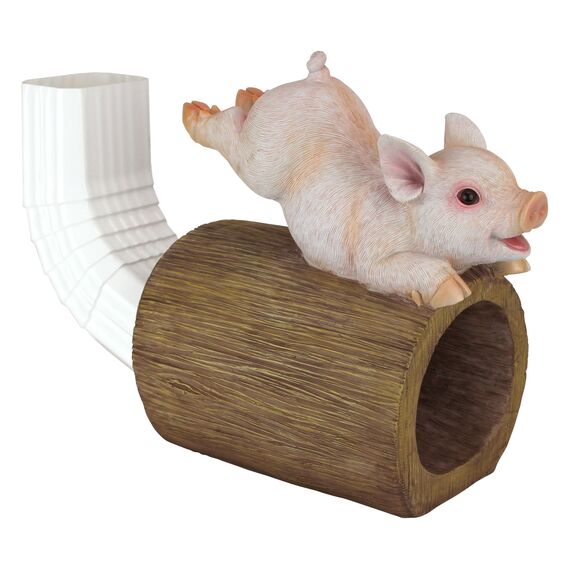 Design Toscano QM2868900 Regenfallrohrauslass Wildes Schweinchen