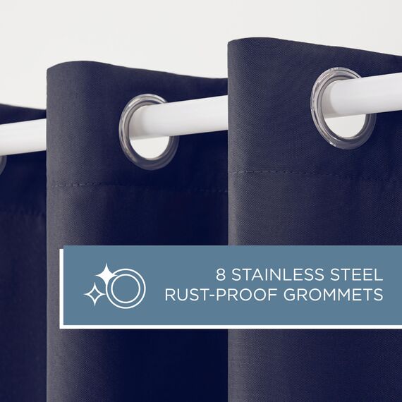 Exclusive Home Vorhänge, Polyester, 1 Paar, Polyester, Navy, 54x84