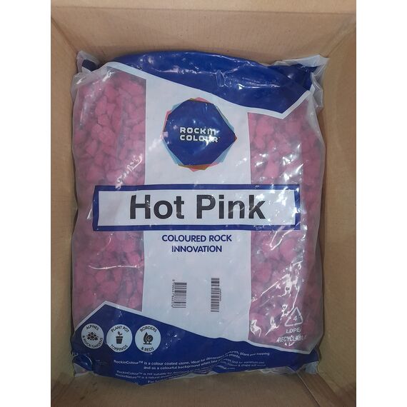 RockinColour Dekosteine Dekosteine Gartensteine 20mm Hot Pink Ideal für Dekoartikel UV-stabil und witterungsbeständig sichere Farbbeschichtung 14kg-15kg