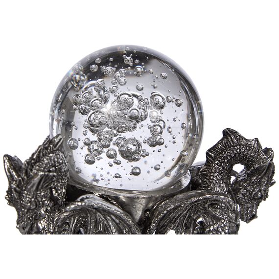 Design Toscano Drachenschwert, Maße: 12.5 x 9 x 20.5 cm 0.5 kg & Drachen des Corfu Schlosses Gothic-Deko Statue, Polyresin und Glas, zweifarbig schwarz und Silber, 13 cm