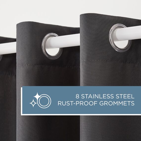 Exclusive Home Vorhänge, Polyester, 1 Paar, Polyester, anthrazit, 54x84