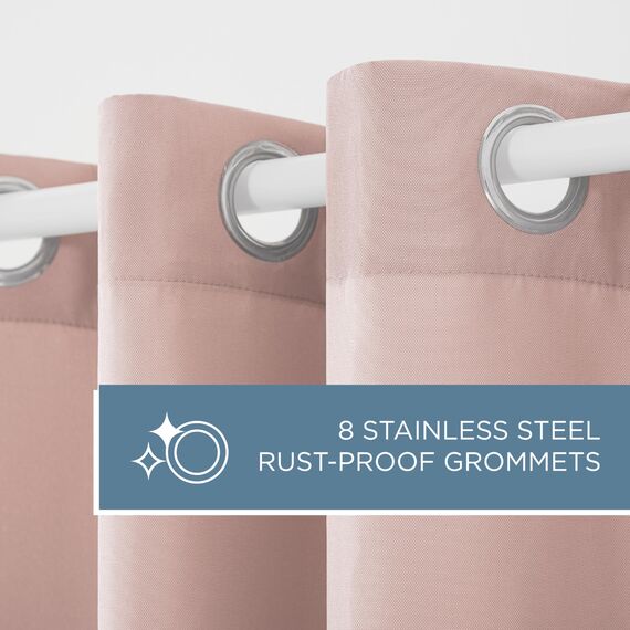 Exclusive Home Vorhänge, Polyester, 1 Paar, Polyester Textil, Blush, 54x108