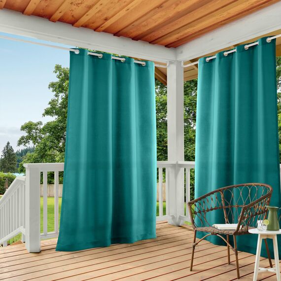 Town & Country Basics Exklusives Home Cabana Vorhang, für Innen- und Außenbereich, 137,2 x 274,3 cm, Dunkles Blaugrün