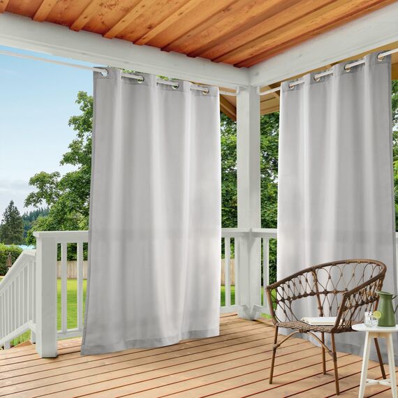 TOWN & COUNTRY BASICS Exclusive Home Vorhänge, Polyester, 1 Paar, Polyester, Wolkengrau, 54x108