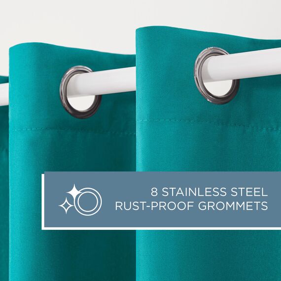 Exclusive Home Curtains In-Out Solid GT Cabana Ösenvorhang, 1 Paar, Polyester, blaugrün, 54x120