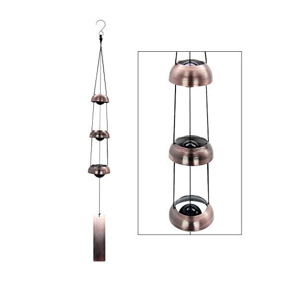 Temple Wind Chime, Red Copper Wind Chimes with 3 Glöckchen, Feng Shui Wind Chimes for Home Yard Outdoor Decoration A Great Memorial Wind Chime for Someone who loves Peace