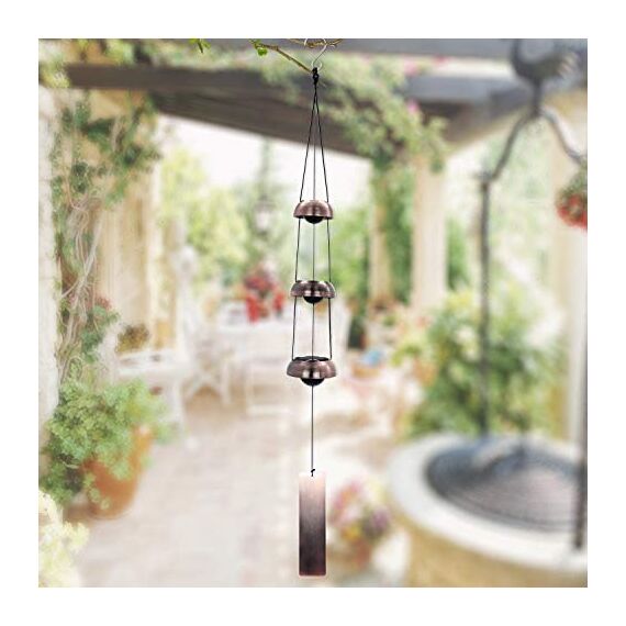 Temple Wind Chime, Red Copper Wind Chimes with 3 Glöckchen, Feng Shui Wind Chimes for Home Yard Outdoor Decoration A Great Memorial Wind Chime for Someone who loves Peace