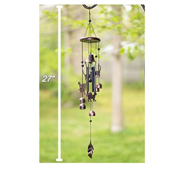 Dawhud Direct Windspiel für draußen, einzigartiges Kätzchen-Gedenk-Windspiel, Outdoor-Dekoration, Gartendekoration, Katzenliebhaber, Geschenk für Frauen, Mutter, Oma, Unisex