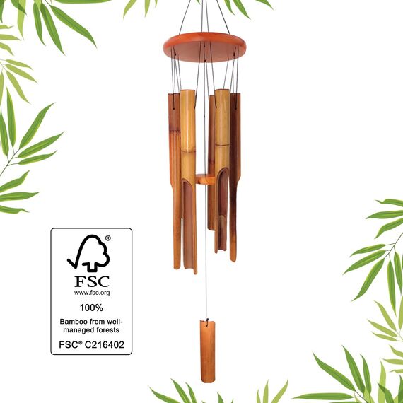 ASTARIN Bambus-Windspiel für Draußen und Drinnen, 96,5 cm, Klassisches Zen-Garten-Windspiel Mit Melodie und Tiefem Ton, Entspannung und Anmut für Terrasse, Garten oder Heimdekoration