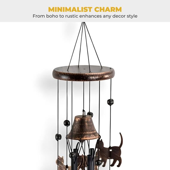 Dawhud Direct Windspiel für draußen, einzigartiges Kätzchen-Gedenk-Windspiel, Outdoor-Dekoration, Gartendekoration, Katzenliebhaber, Geschenk für Frauen, Mutter, Oma, Unisex