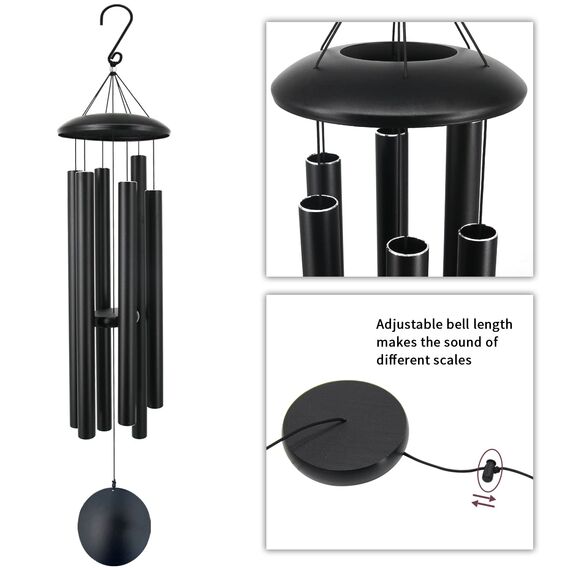 ASTARIN Gedenk-Windspiel für den Außenbereich, tiefes Klang-Windspiel, 114,3 cm, groß mit 6 schweren Röhren, für Garten, Hängedekoration