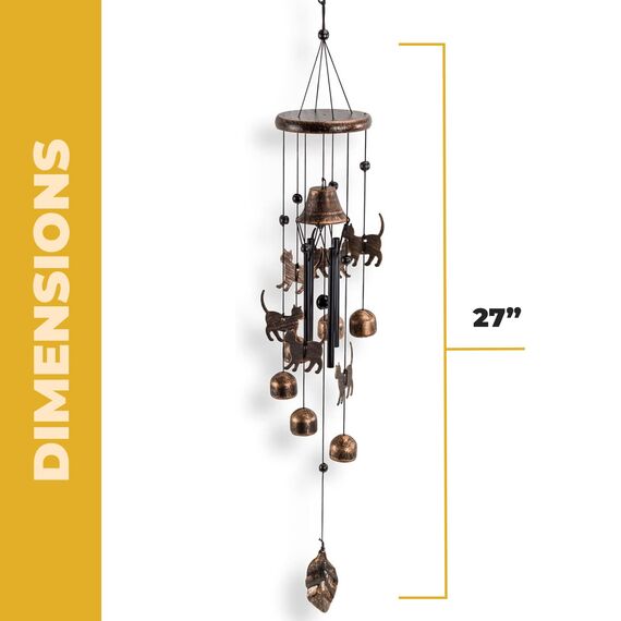 Dawhud Direct Windspiel für draußen, einzigartiges Kätzchen-Gedenk-Windspiel, Outdoor-Dekoration, Gartendekoration, Katzenliebhaber, Geschenk für Frauen, Mutter, Oma, Unisex