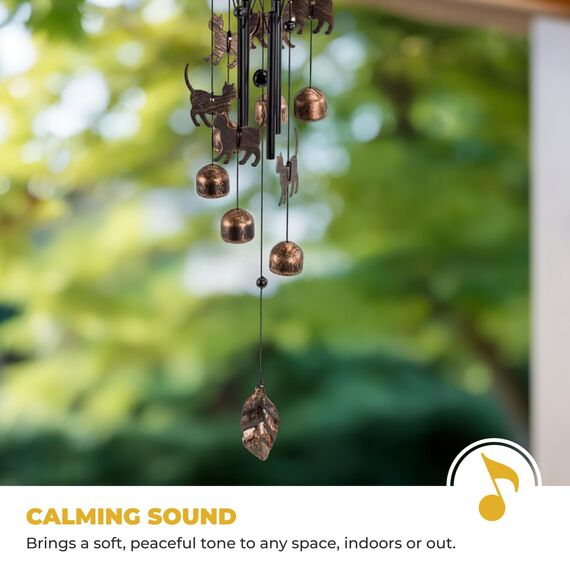 Dawhud Direct Windspiel für draußen, einzigartiges Kätzchen-Gedenk-Windspiel, Outdoor-Dekoration, Gartendekoration, Katzenliebhaber, Geschenk für Frauen, Mutter, Oma, Unisex