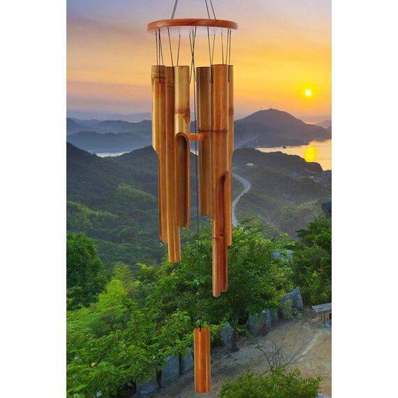 ASTARIN Bambus-Windspiel für Draußen und Drinnen, 96,5 cm, Klassisches Zen-Garten-Windspiel Mit Melodie und Tiefem Ton, Entspannung und Anmut für Terrasse, Garten oder Heimdekoration