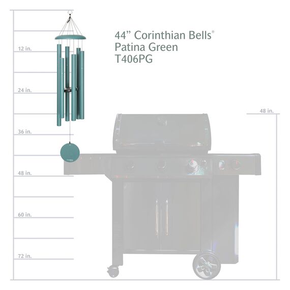 Corinthian Bells Windspiel, 111 cm, Patina-Grün