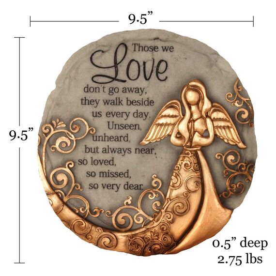 Spoontiques – Gartendekoration – Bronze-Engel-Trittstein – Dekostein für Garten