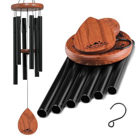 UpBlend Outdoors Windspiel – Das Klassische Schwarze Havasu ist 71,1 cm Gesamtlänge – handgetuntes Windspiel Geschenk für Garten, Outdoor-Heimdekoration