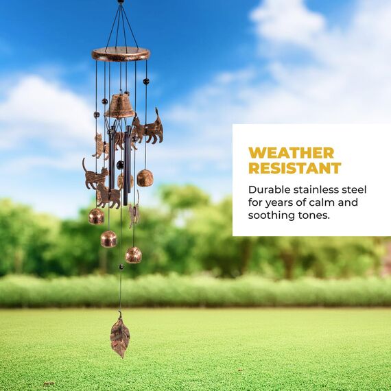 Dawhud Direct Windspiel für draußen, einzigartiges Kätzchen-Gedenk-Windspiel, Outdoor-Dekoration, Gartendekoration, Katzenliebhaber, Geschenk für Frauen, Mutter, Oma, Unisex