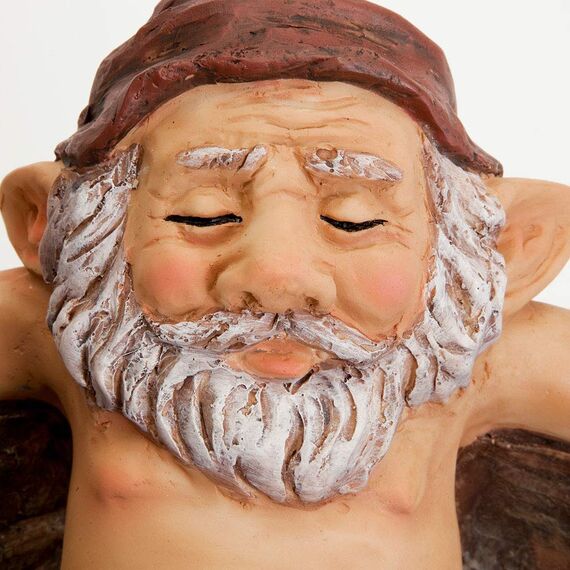 Bits and Pieces - Gartenzwerg entspannender Pool - Elfe Vogeltränke Garten Kunst Statue - Outdoor Garten Dekor Skulptur