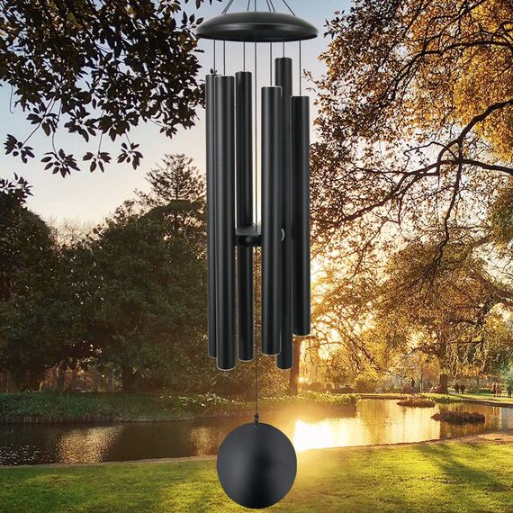 ASTARIN Gedenk-Windspiel für den Außenbereich, tiefes Klang-Windspiel, 114,3 cm, groß mit 6 schweren Röhren, für Garten, Hängedekoration