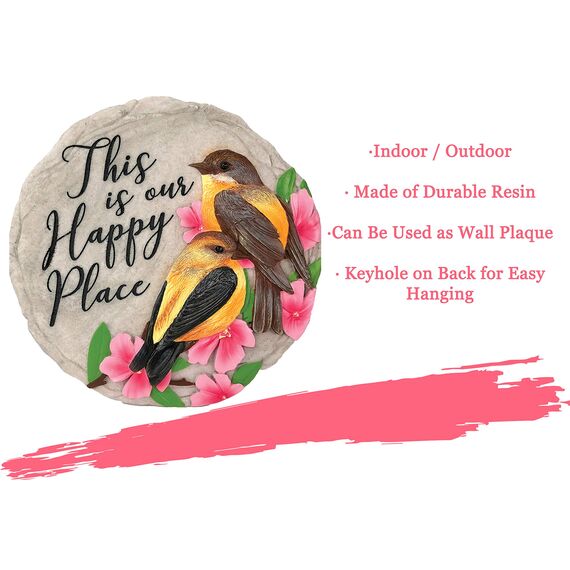 Spoontiques, Garten-Dekor, Trittstein mit Motiv: No Place Like Home, Dekostein für Garten