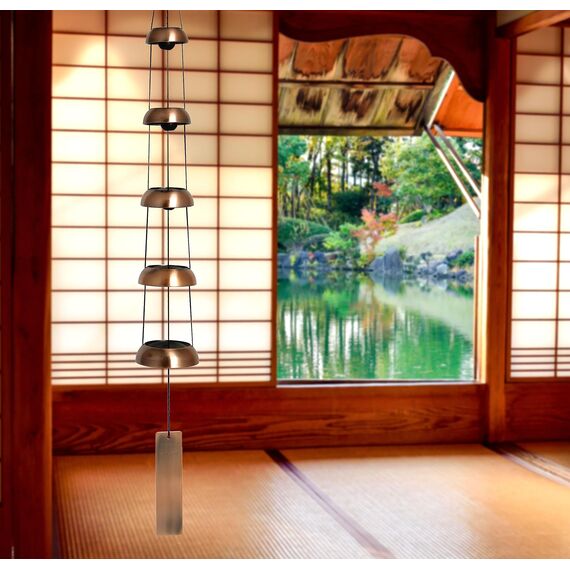 Woodstock Windspiel Temple Bells, Rot, 62,2 cm