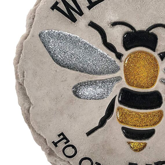 Spoontiques, Garten-Dekor, Trittstein mit Motiv: Welcome to Hive, Dekostein für Garten