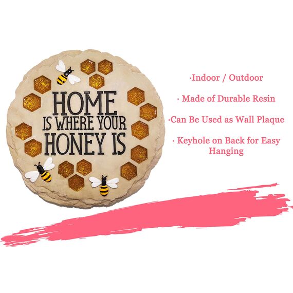 Spoontiques, Garten-Dekor, Trittstein mit Motiv: Home is Where Your Honey is, Dekostein für Garten