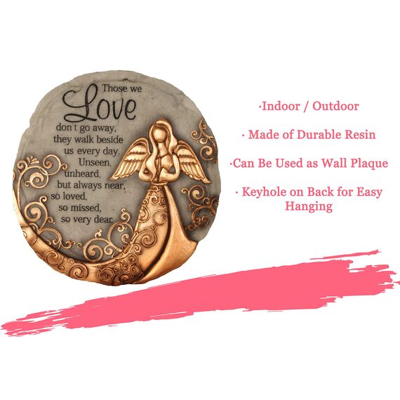 Spoontiques – Gartendekoration – Bronze-Engel-Trittstein – Dekostein für Garten