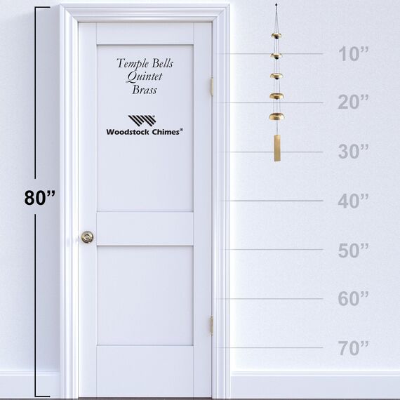 Woodstock Windspiel Temple Bells, Rot, 81,3 cm