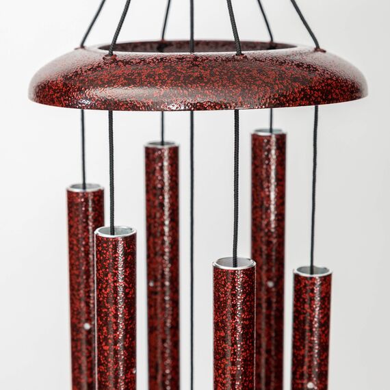 Corinthian Bells by Wind River Windspiel für Terrasse, Hinterhof, Garten und als Außen-Dekoration, aus Aluminium, 68,6 cm, Rot (Ruby Splash), hergestellt in den USA
