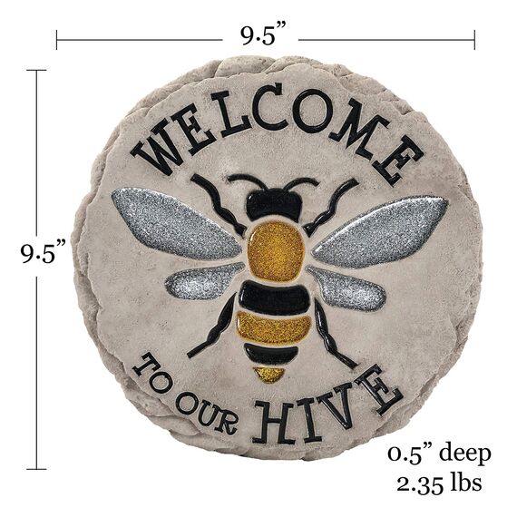 Spoontiques, Garten-Dekor, Trittstein mit Motiv: Welcome to Hive, Dekostein für Garten