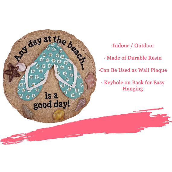 Spoontiques - Gartendekoration - Strandsandalen Trittstein - Dekostein für den Garten