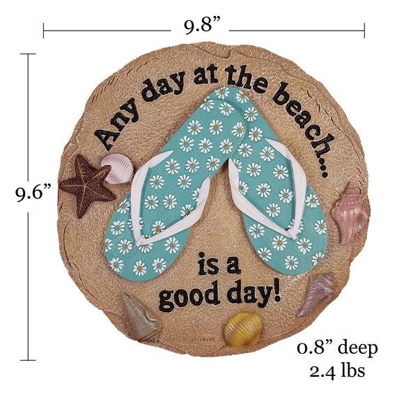 Spoontiques - Gartendekoration - Strandsandalen Trittstein - Dekostein für den Garten