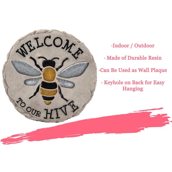 Spoontiques, Garten-Dekor, Trittstein mit Motiv: Welcome to Hive, Dekostein für Garten