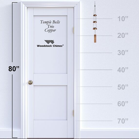 Woodstock Windspiel Temple Bells, Rot, 62,2 cm