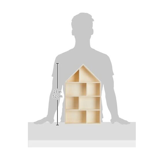 Rayher 62611000 Holz-Setzkasten Haus,FSC Mix Credit, 30x50x8cm, 8 Abteilungen,zum Hängen