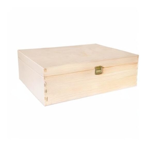 Creative Deco A4 Holzkiste mit Deckel | 33,8 x 24,8 x 10 cm (+/- 1 cm) | Unlackierte Aufbewahrungs-Box | Große Schatulle | Große Holzbox Ideal zur Lagerung der Wertsachen, Spielzeugen und Werkzeugen