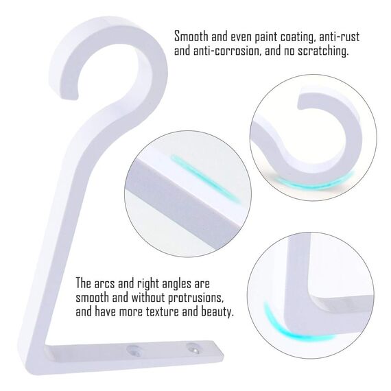 QIEGL Hängende Pflanzenhalterung aus Metall, 15.2 cm, Hirtenhaken, dekorativer Wandaufhänger zum Aufhängen von Laternen, Vogelfutterspender, Heimdekoration für drinnen und draußen (2, weiß)