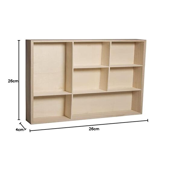 Rayher 62612000 Holz-Setzkasten, FSC Mix Credit, 26x26x4cm, 7 Abteilungen