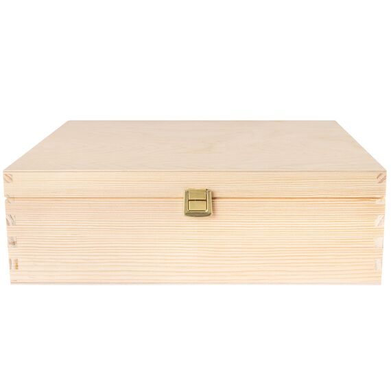 Creative Deco A4 Holzkiste mit Deckel | 33,8 x 24,8 x 10 cm (+/- 1 cm) | Unlackierte Aufbewahrungs-Box | Große Schatulle | Große Holzbox Ideal zur Lagerung der Wertsachen, Spielzeugen und Werkzeugen