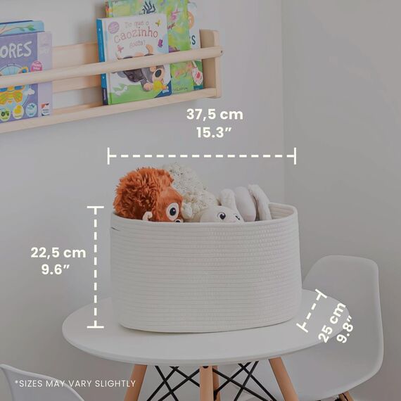 OrganiHaus Regalkörbe, Wollkorb, Aufbewarungs Korbe, Aufbewahrungsboxen Stoff, Stoffkörbe, Wäschekorb Flach, 3er Aufbewahrungskorb Set, Weiß