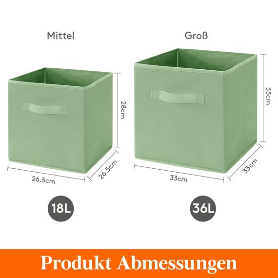 Lifewit 8 Stück Aufbewahrungsbox aus Stoff, Faltbar Aufbewahrungswürfel Aufbewahrung aus Vliesstoff mit Griff für Würfelregal Regal Einsatz, 33 X 33 X 33 cm,36L, Bunt