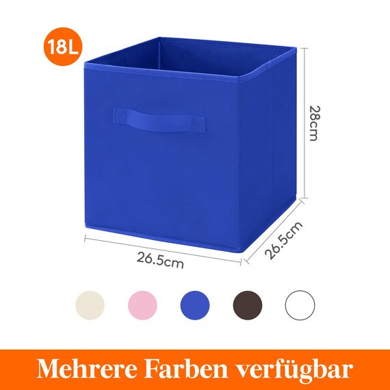 Lifewit Aufbewahrungsbox 8 Stück, Kleiderschrank Organizer, Faltbare Körbe Aufbewahrung, Ordnungsboxen mit Griffen, Storage Boxes für Kleidung, Handtücher, Bücher, Regalkörbe 26 x 26 x 27 cm,18L, Blau